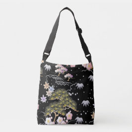 Elegant Japans geïnspireerd botanisch kunstwerk | Crossbody Tas