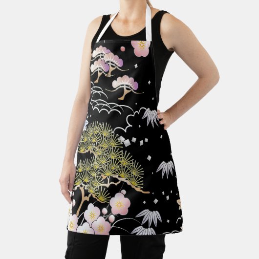 Elegant Japans geïnspireerd botanisch kunstwerk | Schort (Insitu)