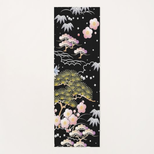 Elegant Japans geïnspireerd botanisch kunstwerk | Yogamat (Voorkant)