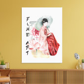 elegant Japans Geisha Girl Canvas Afdruk (Insitu (Woonkamer))