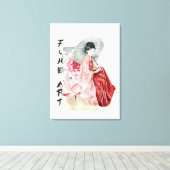 elegant Japans Geisha Girl Canvas Afdruk (Insitu (Houten vloer))