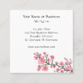 Elegant Japans kraan en Cherry Blossom Vierkante Visitekaartje (Achterkant)