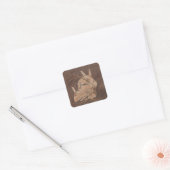 Elegant Japans Kunst Konijnen Sticker (Envelop)