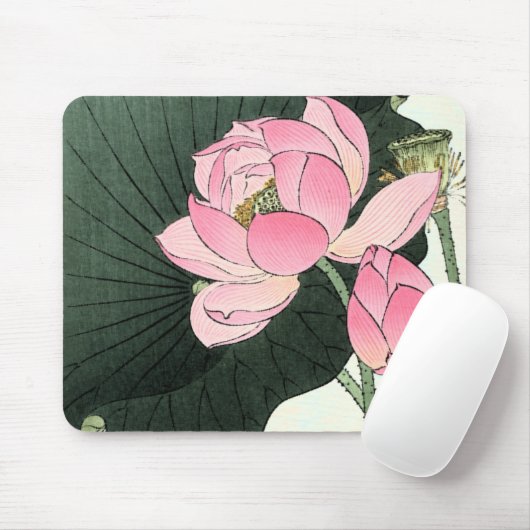 Elegant Japans Lotus Bloem - Fine Art Muismat (Met muis)