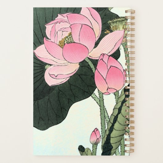 Elegant Japans Lotus Bloem -  Fine Art Planner (Achterkant)