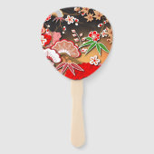 Elegant Japans najaar Kimono Handwaaier (Achterkant)