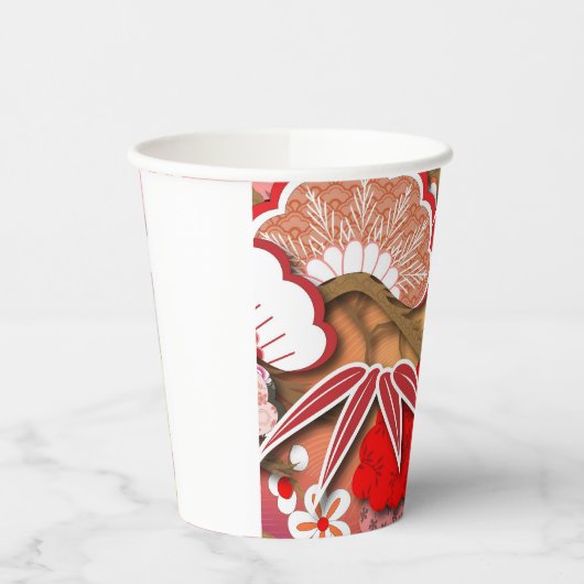 Elegant Japans najaar Kimono Papieren Bekers (Links)