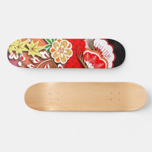 Elegant Japans najaar Kimono Persoonlijk Skateboard (Horizontaal)