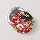 Elegant Japans najaar Kimono Ronde Button 5,7 Cm (Voorkant /achterkant)