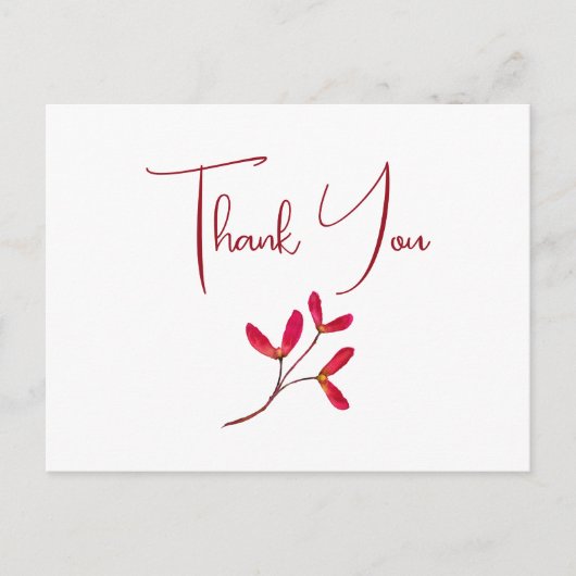 Elegant Japans Rode Maple Tree Seeds Waterverf Briefkaart (Voorkant)