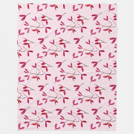 Elegant Japans Rode Maple Tree Seeds Waterverf Fleece Deken (Voorkant)