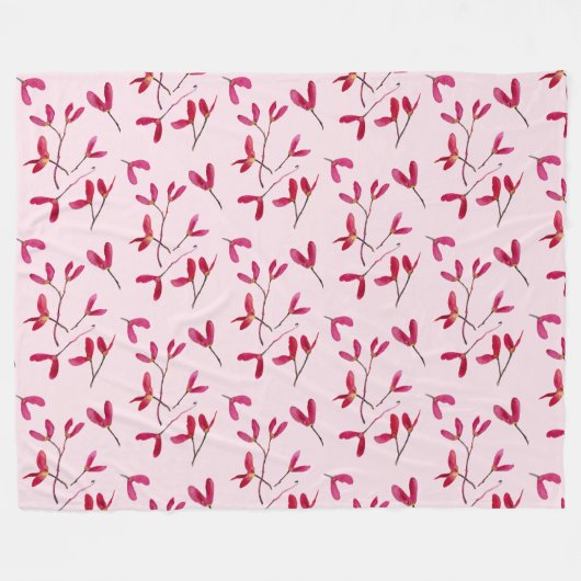 Elegant Japans Rode Maple Tree Seeds Waterverf Fleece Deken (Voorkant (Horizontaal))