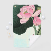 Elegant  Japans Roze Lotus Bloem Golfhanddoek (Insitu)