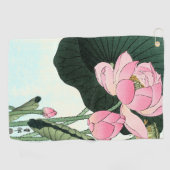 Elegant  Japans Roze Lotus Bloem Golfhanddoek (Horizontaal)