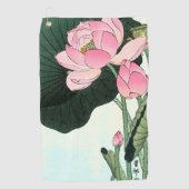 Elegant  Japans Roze Lotus Bloem Golfhanddoek (Voorkant)