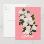 Elegant  Japans Sneeuwbal Happy Birthday Briefkaart (Voorkant / Achterkant)