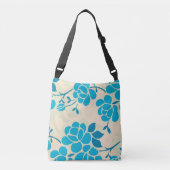 Elegant Japans Stijl Blauw Bloemen Ontwerp | Crossbody Tas (Voorkant)
