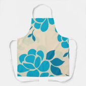 Elegant Japans stijlblauw Floral design | Schort (Voorkant)