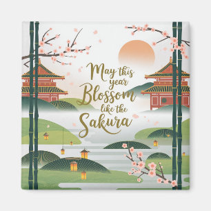 Elegant Japans Tuinontwerp - Sakura Bloesems Magneet