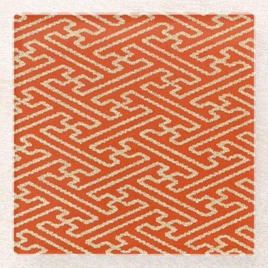 Elegant Japans Washi Origami Geometrisch Glazen Onderzetter (Voorkant)