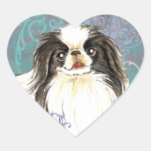 Elegant Japanse Chin Hart Sticker