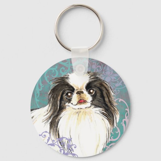 Elegant Japanse Chin Sleutelhanger (Voorkant)