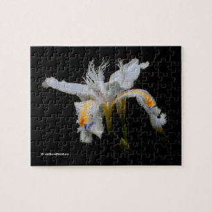 Elegant Japanse Crested Iris White Flowers Legpuzzel