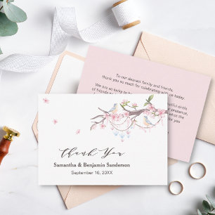Elegant Japanse Sakura Cherry Blossom Wedding Bedankkaart