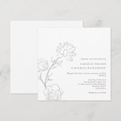 Elegant Jasmine Branch Square Wedding Invitation Kaart (Voorkant / Achterkant)