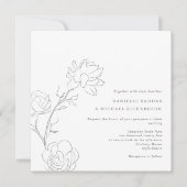 Elegant Jasmine Branch Square Wedding Invitation Kaart (Voorkant)