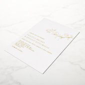 Elegant Jasmine Branch Wedding Gold Folie Uitnodiging (Gedraaid)