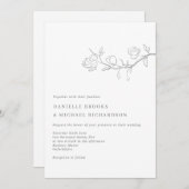 Elegant Jasmine Branch Wedding Kaart (Voorkant / Achterkant)