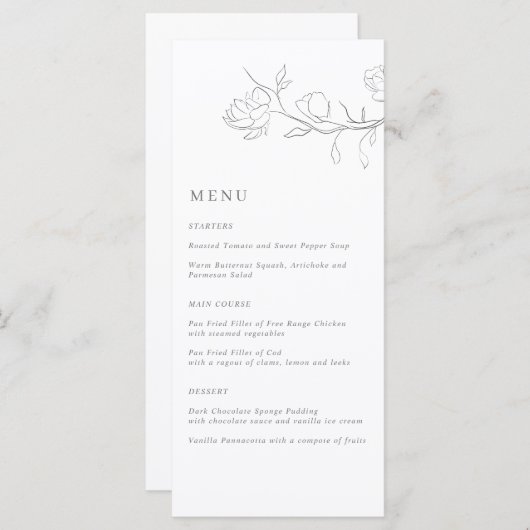 Elegant Jasmine Branch Wedding Menu (Voorkant / Achterkant)