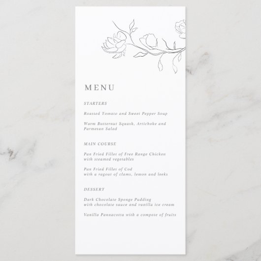 Elegant Jasmine Branch Wedding Menu (Voorkant)