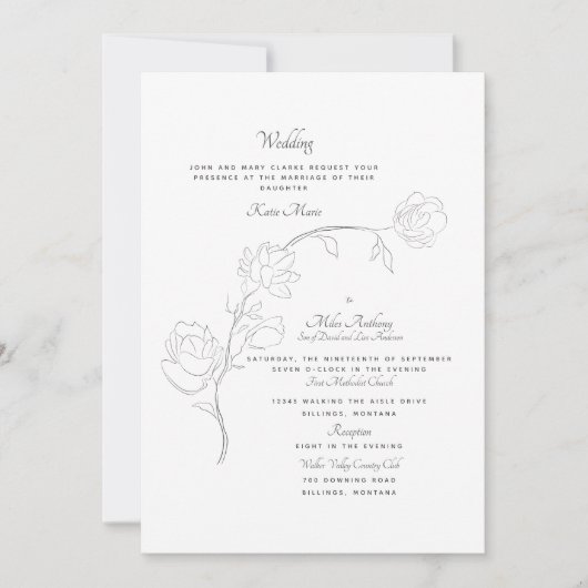 Elegant Jasmine White Two Venue Kaart (Voorkant)