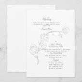 Elegant Jasmine White Two Venue Kaart (Voorkant / Achterkant)