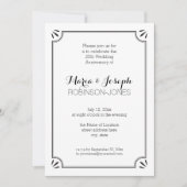 Elegant Jazz Age Zwart-Wit Huwelijksverjaardag Kaart (Voorkant)