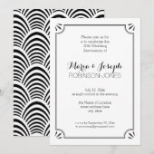 Elegant Jazz Age Zwart-Wit Huwelijksverjaardag Kaart (Voorkant / Achterkant)