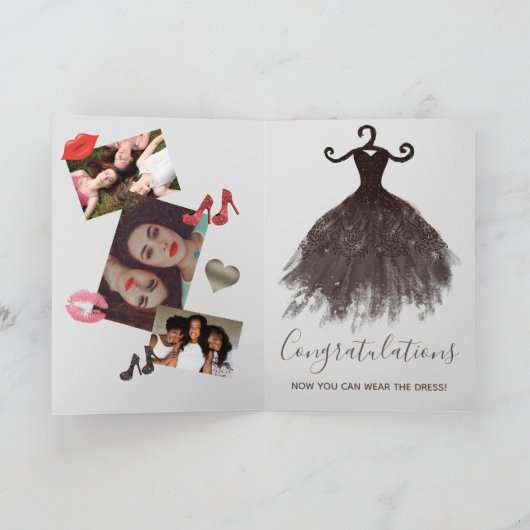 Elegant Je hebt foto Collage Graduatio gestudeerd Kaart (Binnen)