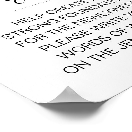 Elegant Jenga Wedding Sign Poster (Hoek)