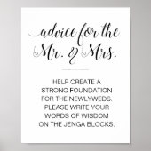 Elegant Jenga Wedding Sign Poster (Voorkant)