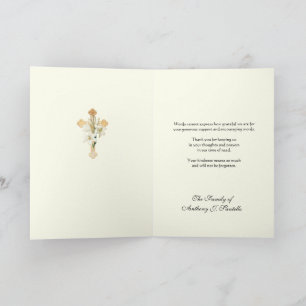 Elegant Jesu Rozen Christelijk condoleances Dank u Bedankkaart