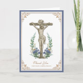 Elegant Jesus Cross-katholieke condoleances Dank u Bedankkaart (Voorkant)