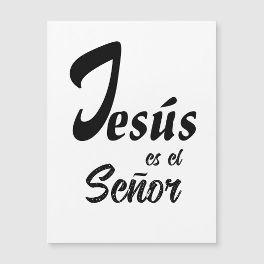Elegant "Jesus es el Señor" Black & White Magnetic (Voorkant)