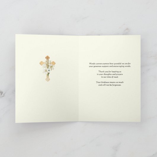 Elegant Jesus Roses Christian Condolence Thank You Bedankkaart (Binnen)