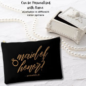 Elegant Jet Black Maid of Honor Gift gepersonalise Etui