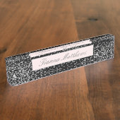 Elegant Jewel Diamond Scatter Sparkle Design Naambordje (Zijkant)