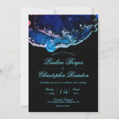 Elegant Jewel-Tone Paars Blue Wedding Kaart (Voorkant)