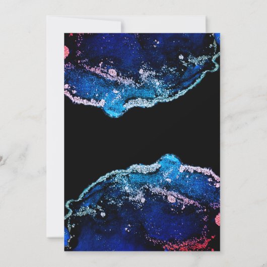 Elegant Jewel-Tone Paars Blue Wedding Kaart (Achterkant)