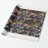 Elegant Jewel-Toned Ornament Matte Wrapping Paper Cadeaupapier (Uitgerold)